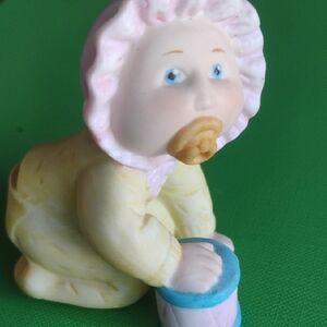 Cabbage Patch Kids preemie Figurine Baby Doll with Drum - Pink and Yellow